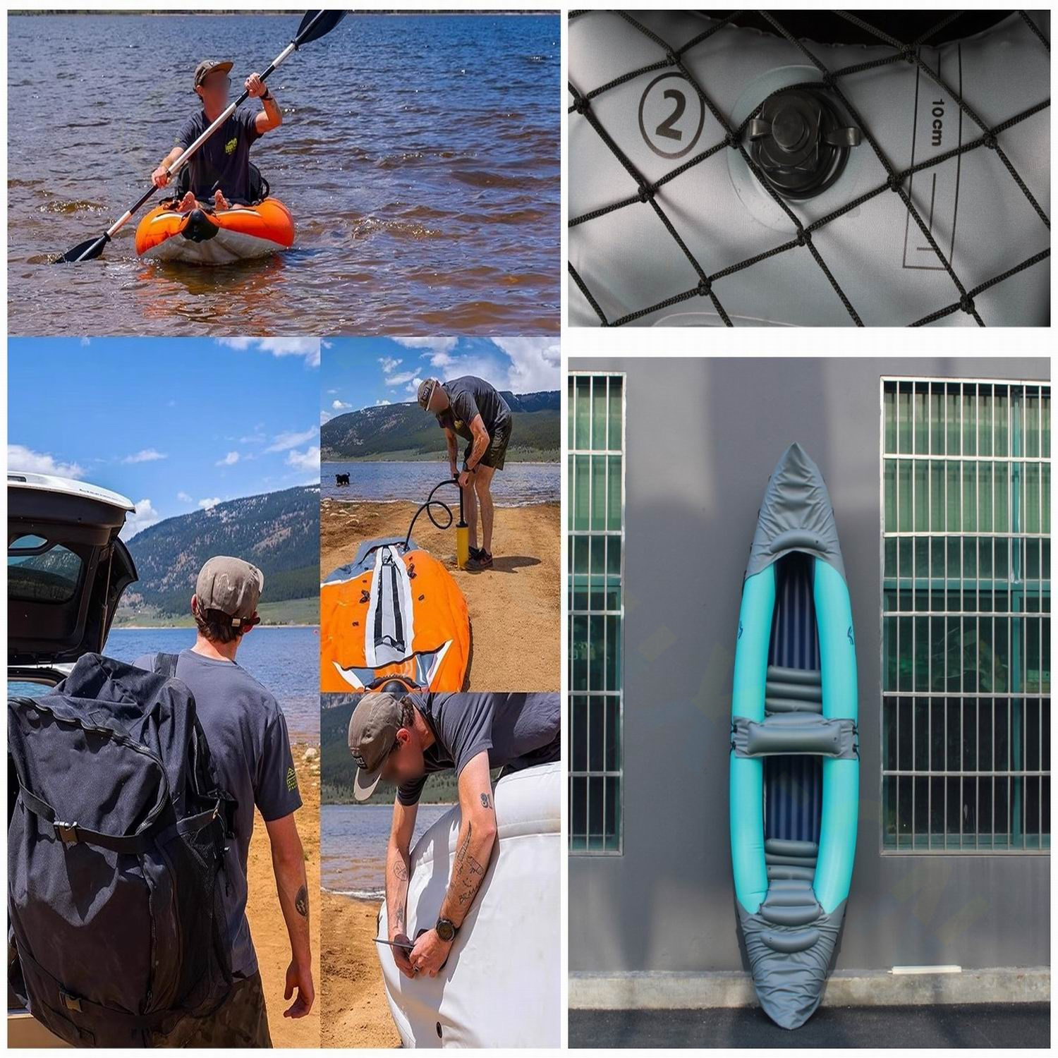 PVC Inflatable Kayak Canoe 1 P - Fishing Kayak Inflatable avaliação e preço
