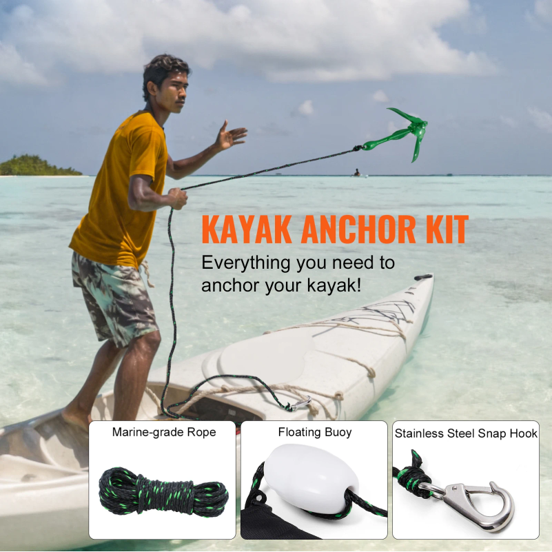 Kayak Anchor Kit 3.5 lb Paddle - Fishing Kayak Anchor avaliação e preço