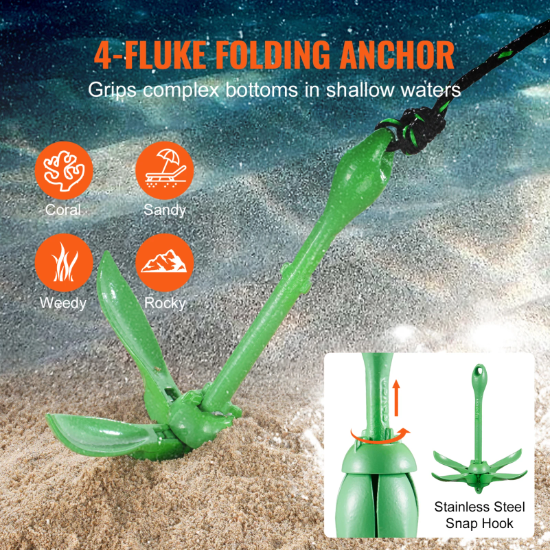 Kayak Anchor Kit 3.5 lb Paddle - Fishing Kayak Anchor avaliação e preço