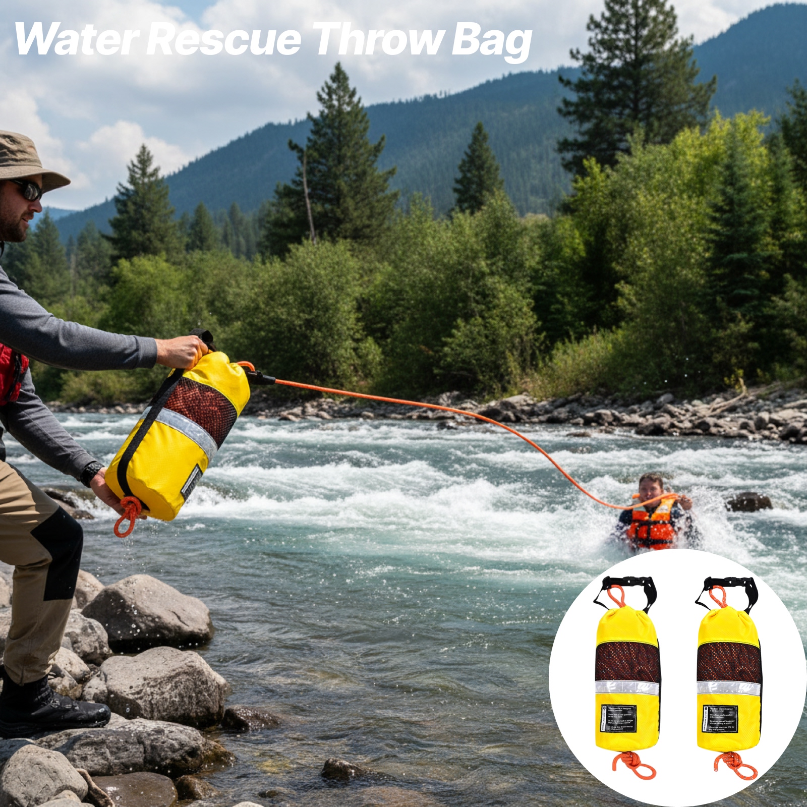 Throw Bag for Water Rescue Mar - Fishing Kayak Crate avaliação e preço