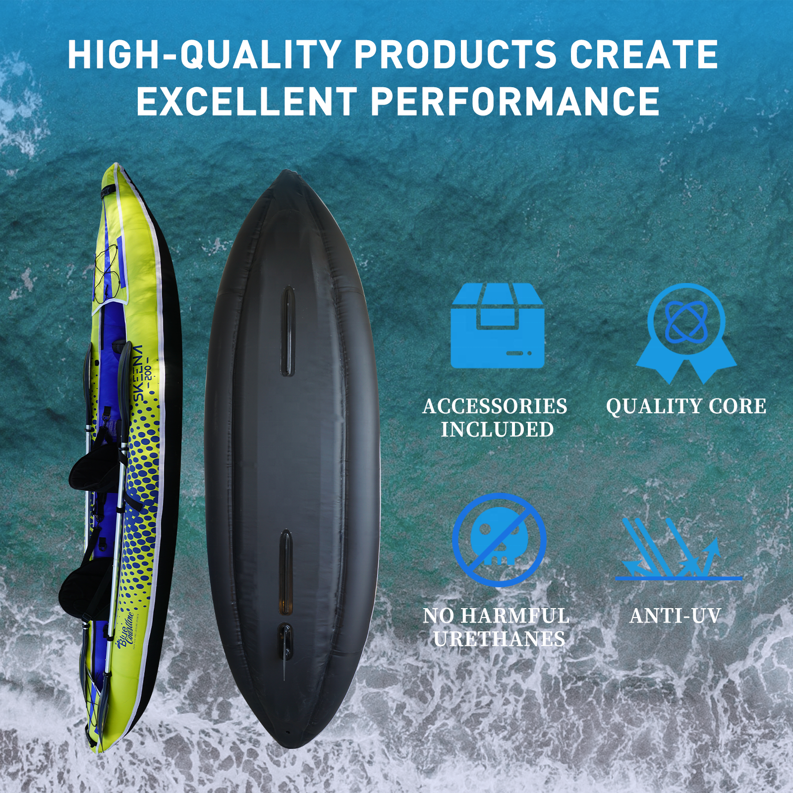 Adult Inflatable Fishing Canoe - Fishing Kayak Paddle avaliação e preço