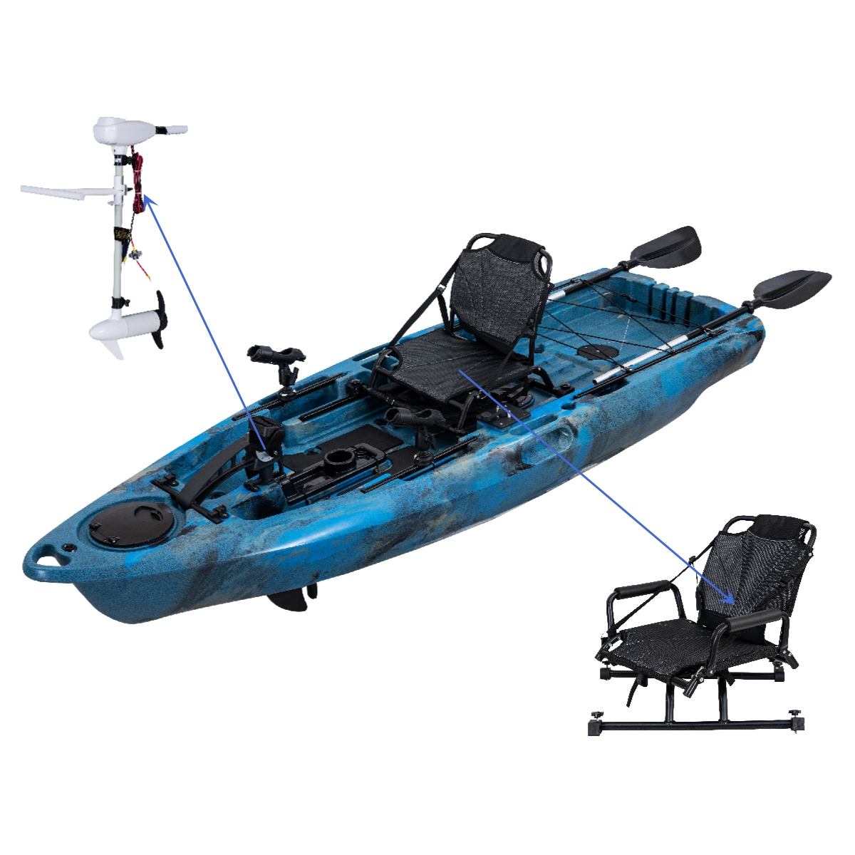 LSF Plastic Rowing Fishing Ele - Fishing Kayak Paddle avaliação e preço