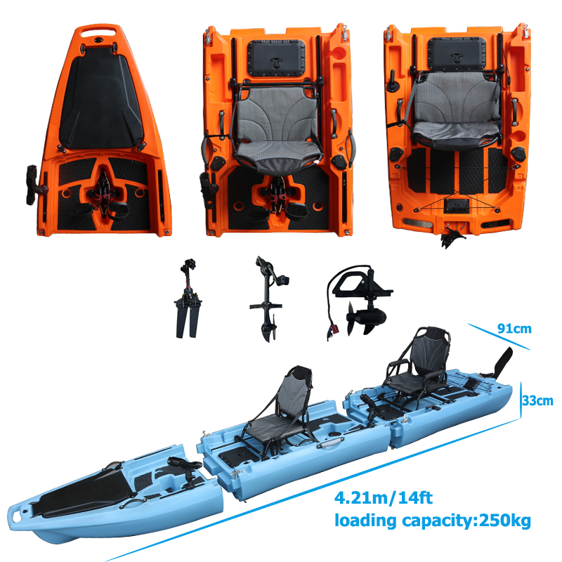 14FT 2 Person Detachable  Peda - Fishing Kayak Sit On Top avaliação e preço