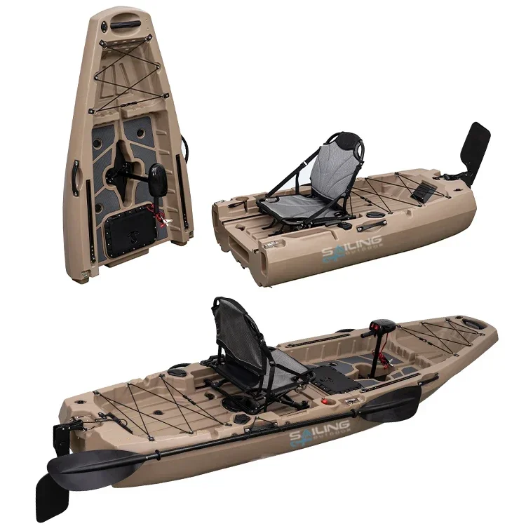 9.5ft 1 Person Folding Plastic - Fishing Kayak Pedal Drive avaliação e preço