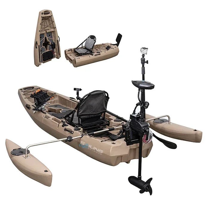 9.5ft 1 Person Folding Plastic - Fishing Kayak Pedal Drive avaliação e preço