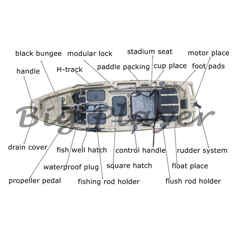 2025 New modular kayak 9.5 fee - Fishing Kayak Pedal Drive avaliação e preço